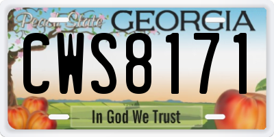 GA license plate CWS8171