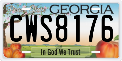 GA license plate CWS8176