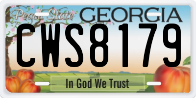 GA license plate CWS8179
