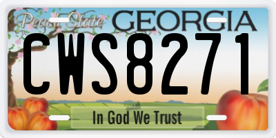 GA license plate CWS8271