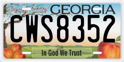 GA license plate CWS8352