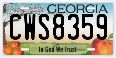 GA license plate CWS8359