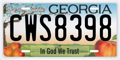 GA license plate CWS8398