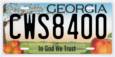 GA license plate CWS8400
