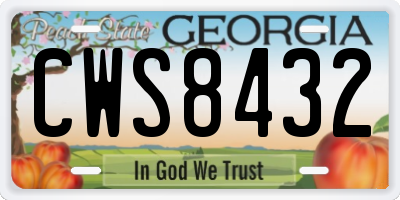 GA license plate CWS8432