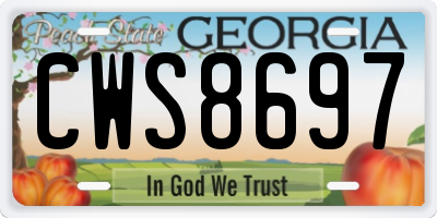GA license plate CWS8697