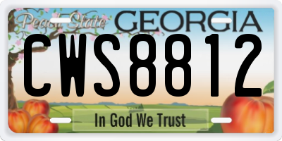 GA license plate CWS8812