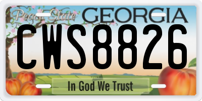 GA license plate CWS8826