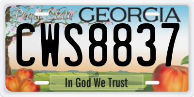 GA license plate CWS8837