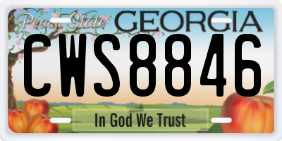 GA license plate CWS8846