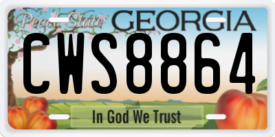 GA license plate CWS8864