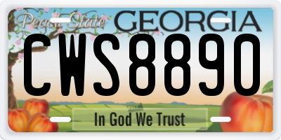 GA license plate CWS8890