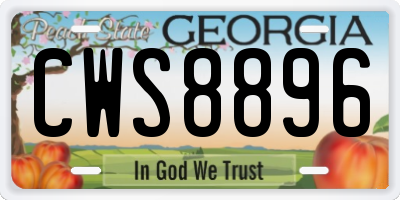 GA license plate CWS8896