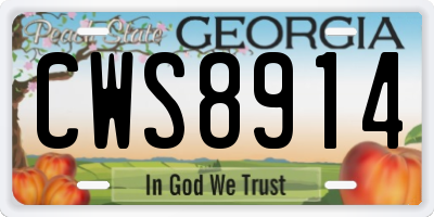 GA license plate CWS8914