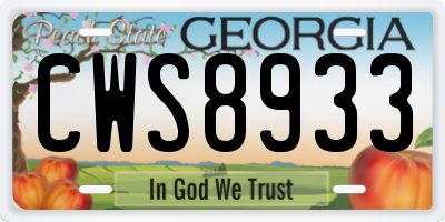 GA license plate CWS8933
