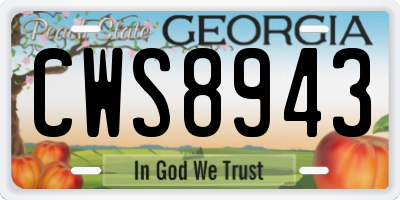 GA license plate CWS8943