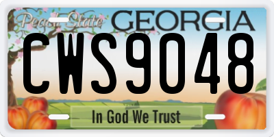 GA license plate CWS9048