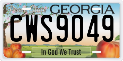 GA license plate CWS9049