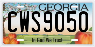 GA license plate CWS9050