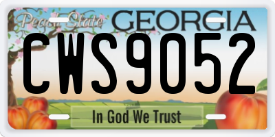GA license plate CWS9052