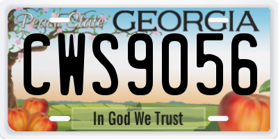 GA license plate CWS9056