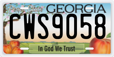 GA license plate CWS9058