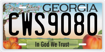 GA license plate CWS9080