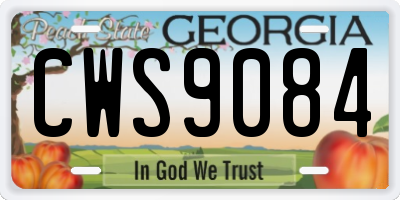 GA license plate CWS9084