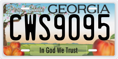 GA license plate CWS9095