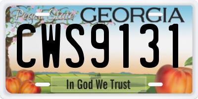 GA license plate CWS9131