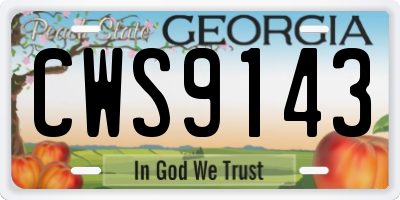 GA license plate CWS9143