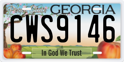 GA license plate CWS9146