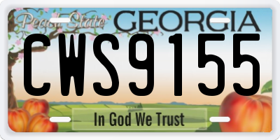 GA license plate CWS9155