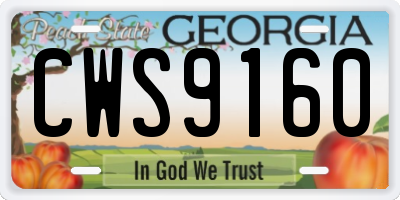 GA license plate CWS9160