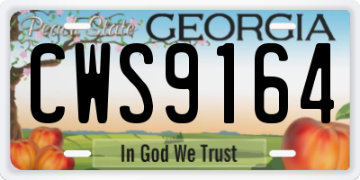 GA license plate CWS9164