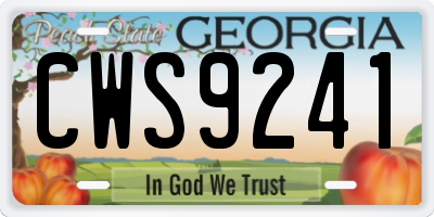 GA license plate CWS9241