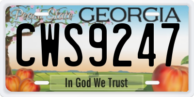 GA license plate CWS9247
