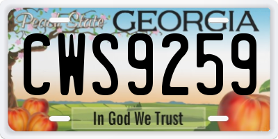 GA license plate CWS9259