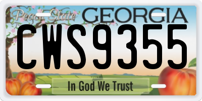 GA license plate CWS9355