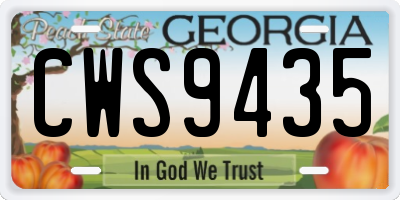 GA license plate CWS9435
