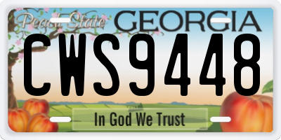 GA license plate CWS9448