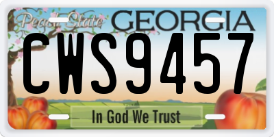 GA license plate CWS9457