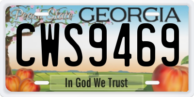 GA license plate CWS9469