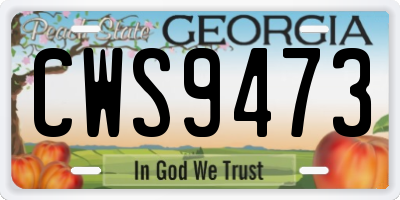 GA license plate CWS9473
