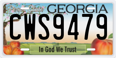 GA license plate CWS9479
