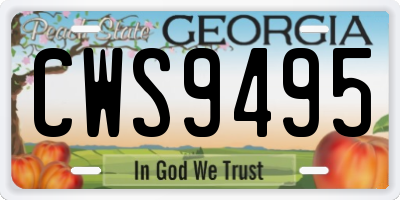 GA license plate CWS9495