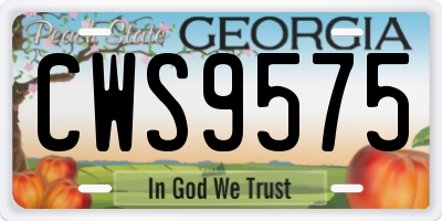 GA license plate CWS9575