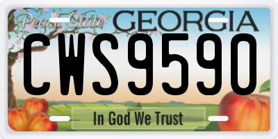 GA license plate CWS9590