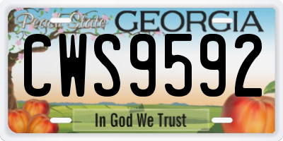 GA license plate CWS9592