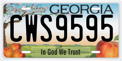 GA license plate CWS9595